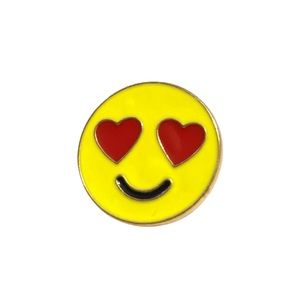 Heart Eyes Emoji Smiley Face Enamel Pin / Brooch